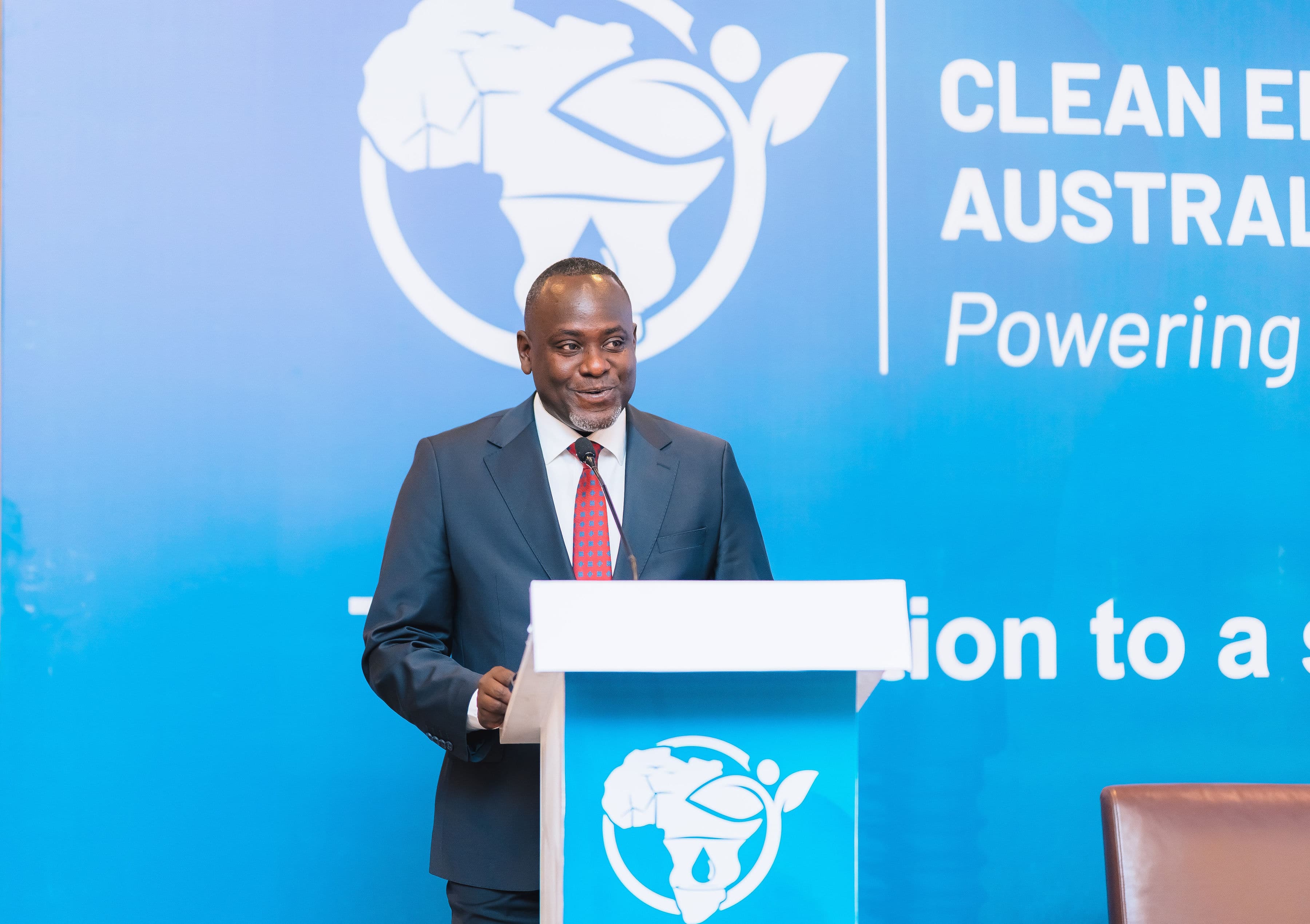 Keynote speaker presenting at the energy summit